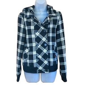 Billabong Wool Blend Black and White Plaid Jacket❄️